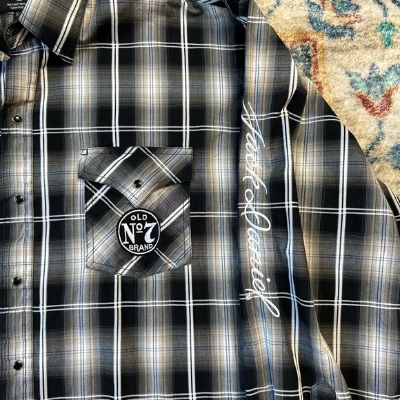 Vintage Jack Daniels Plaid Pearl Snap Shirt Size XL - Picture 4 of 5